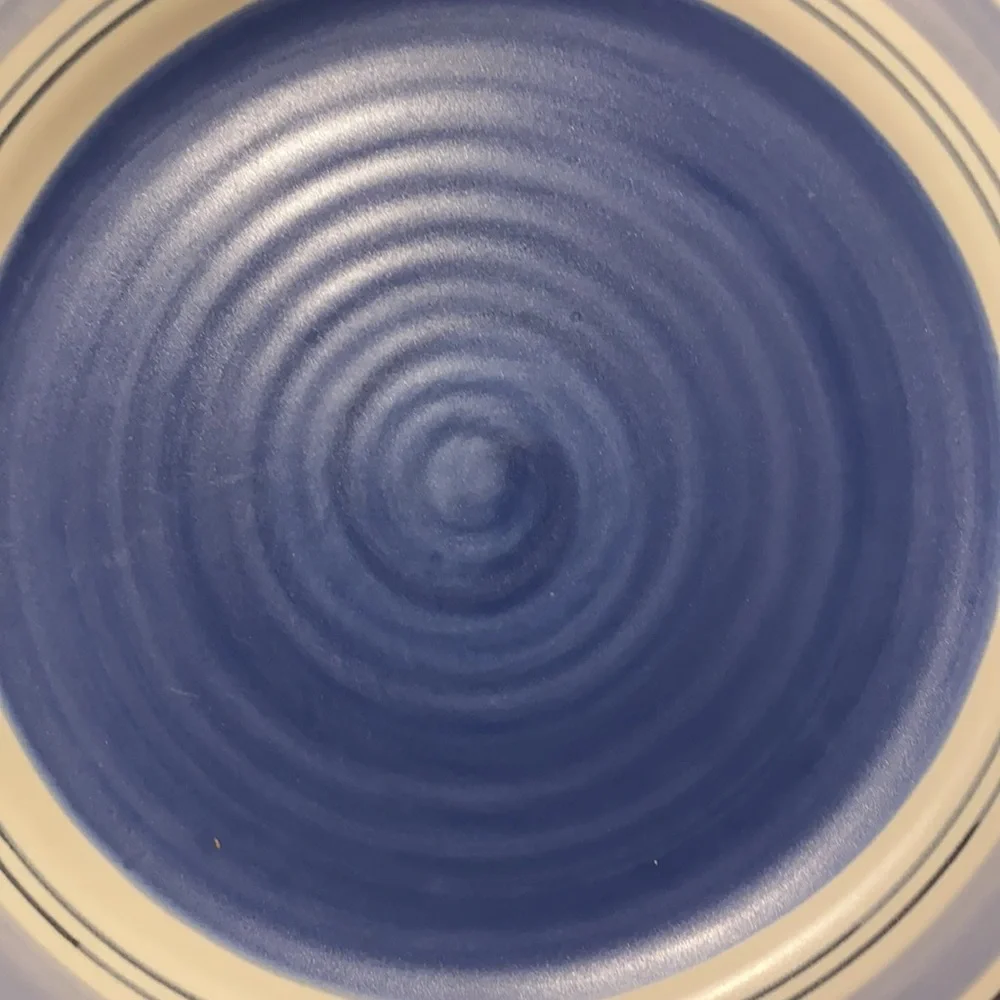 Two Pfaltzgraff Dinner Plates 8 1/4”- Blue and Cream Sea Breeze